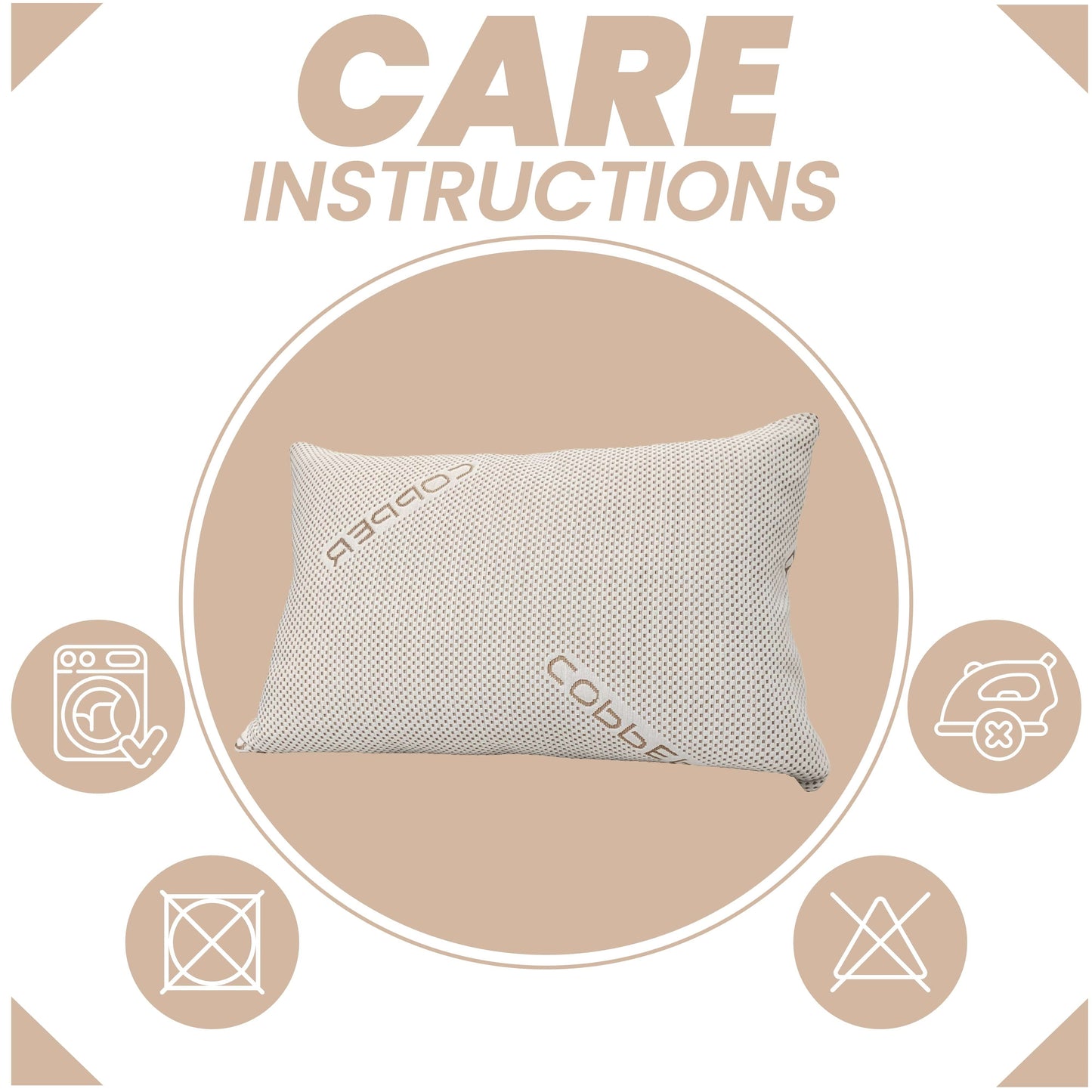 OLIVIA ROCCO Copper Infused Memory Foam Pillow For Skin Health Hypoallergenic Premium Fibre Filling Luxury Comfort With Copper Fabric Cover