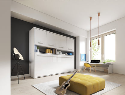 CP-06 Horizontal Wall Bed Murphy Bed Concept 90cm with Over Bed Unit
