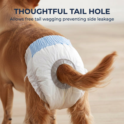 PawHut Disposable Dog Diapers Female Incontinence or Excitable Urination and Training 48 Count, XS, 15-33 cm