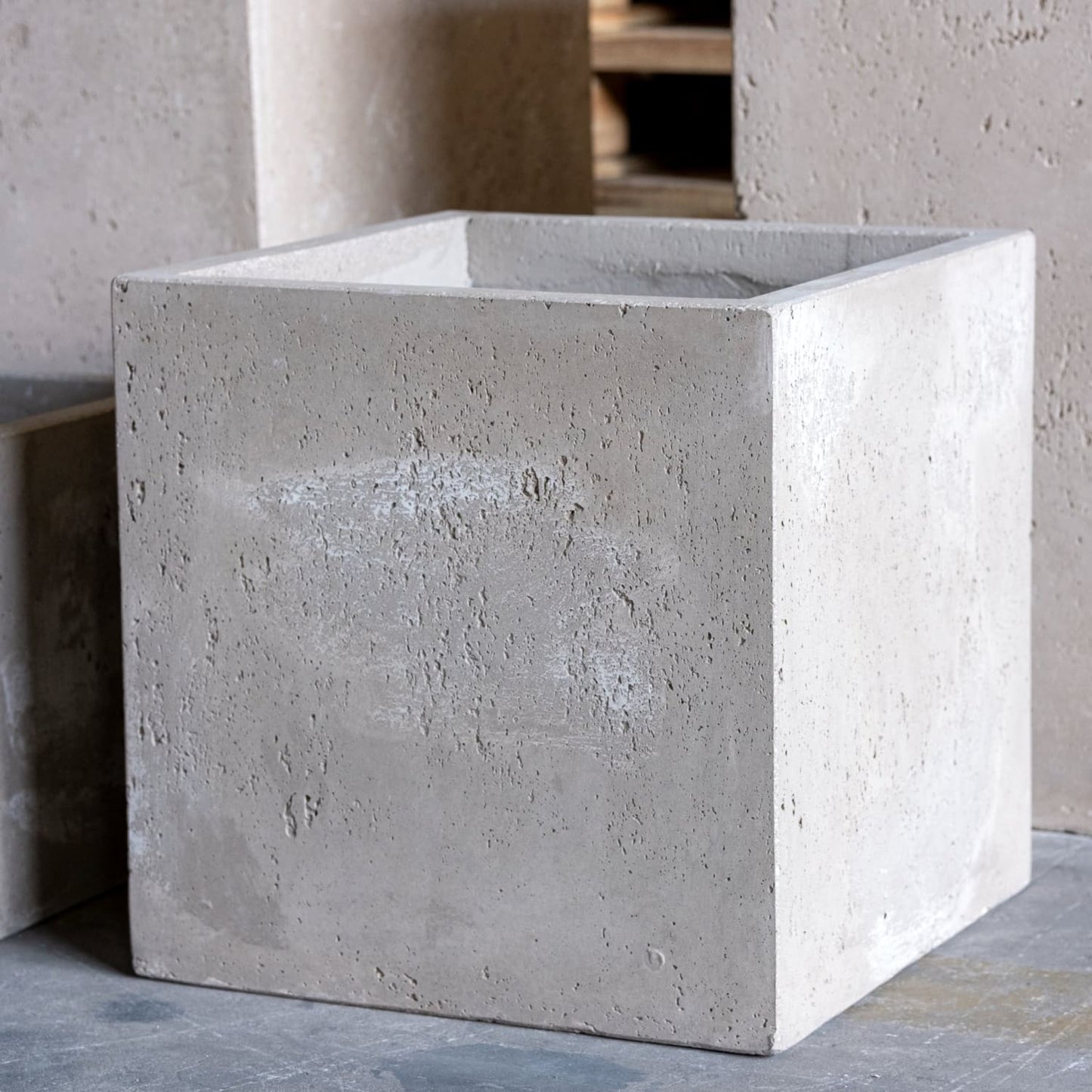 Cubrosa | Truffle – 40cm Large Concrete Cube Planter – 38L Square Plant Pot