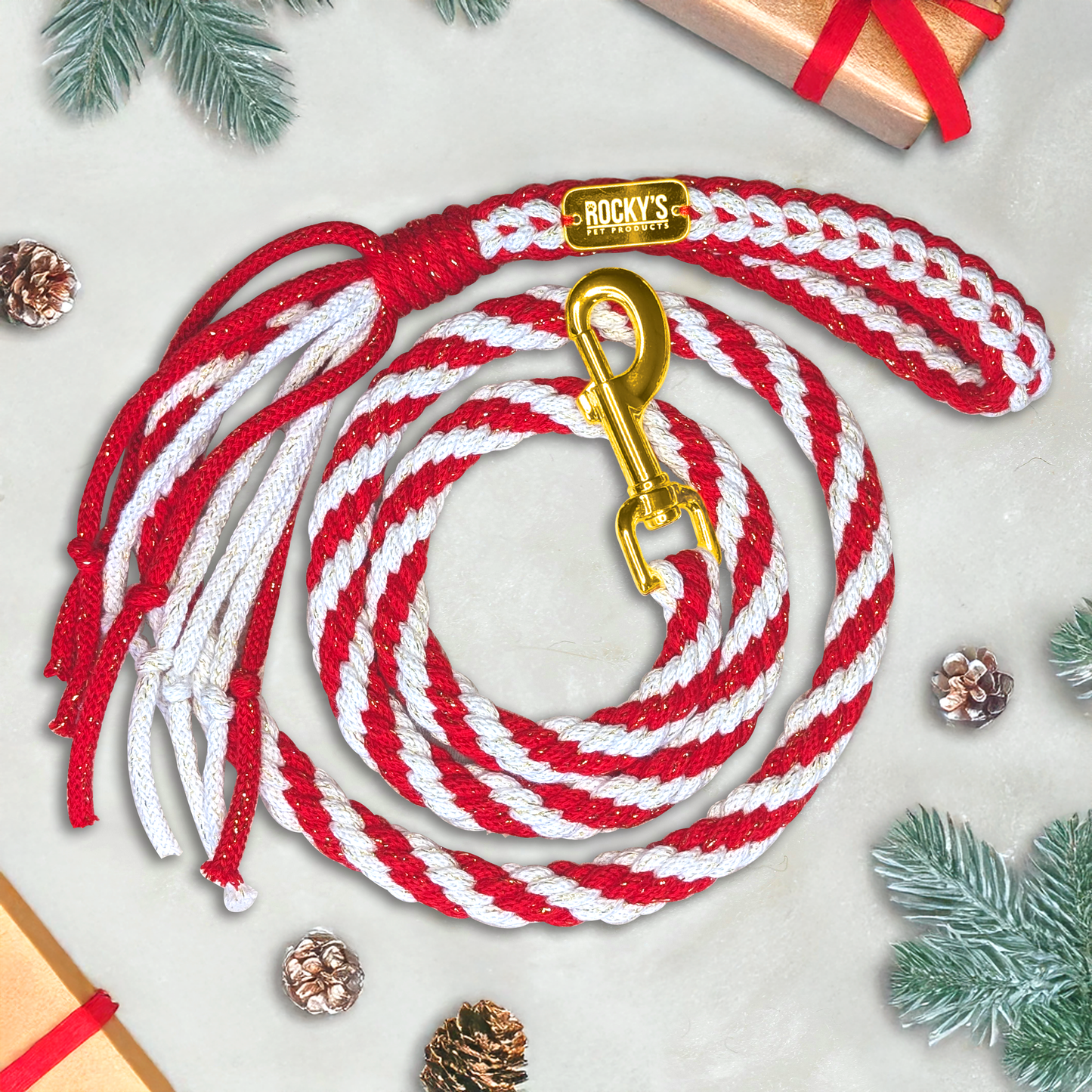 Make Your Own Dog Lead Craft Kit - Candy Cane Sparkle