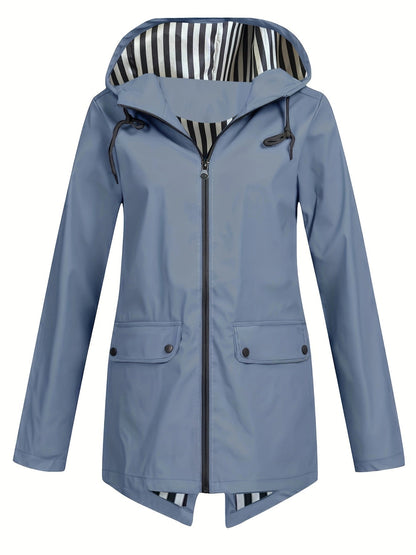 Women's Zipper Hooded Outdoor Windproof Thin Coat