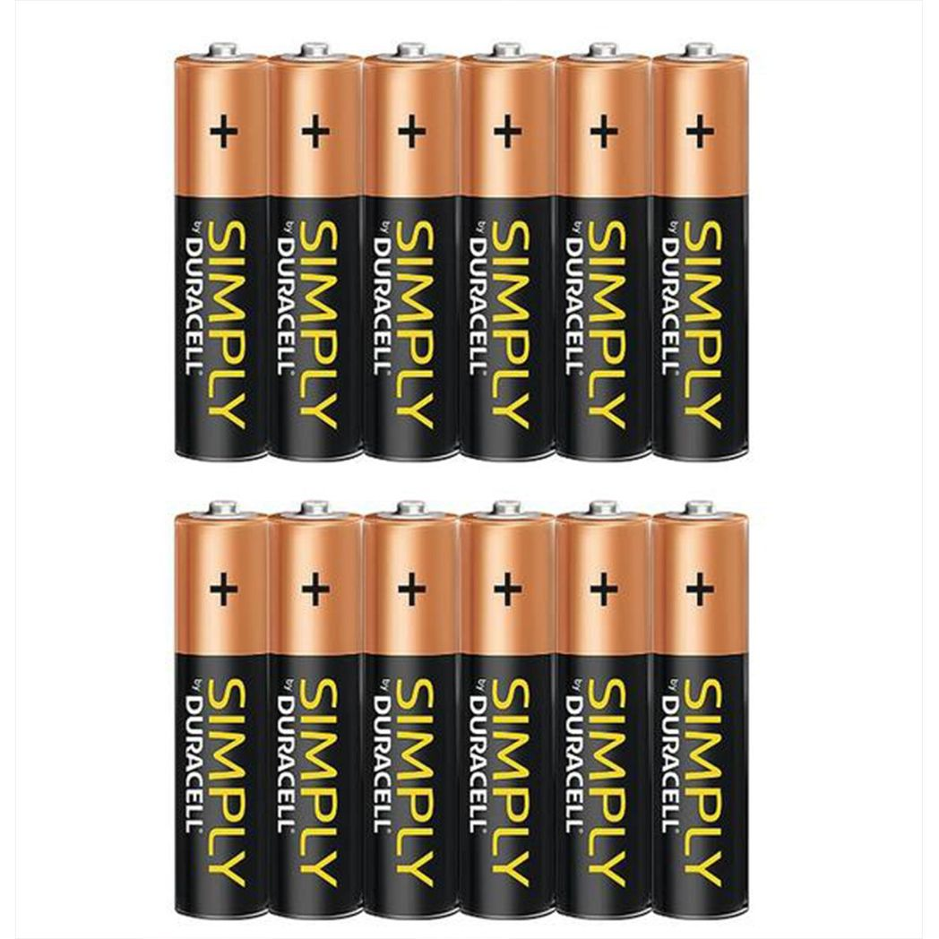 Duracell Simply AA Non Rechargeable Batteries, 12 Pack