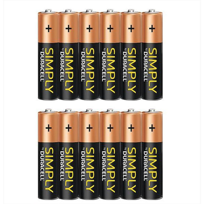 Duracell Simply AA Non Rechargeable Batteries, 12 Pack