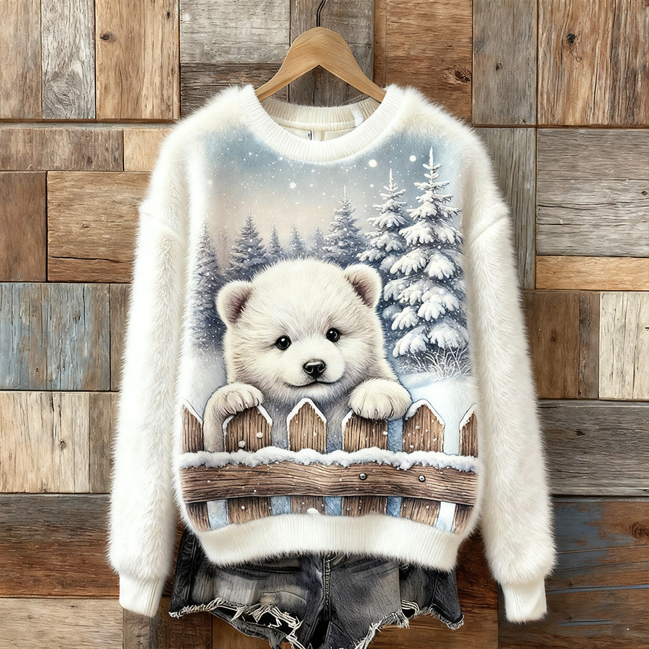 Women's 3D-printed Casual Christmas Hoodie