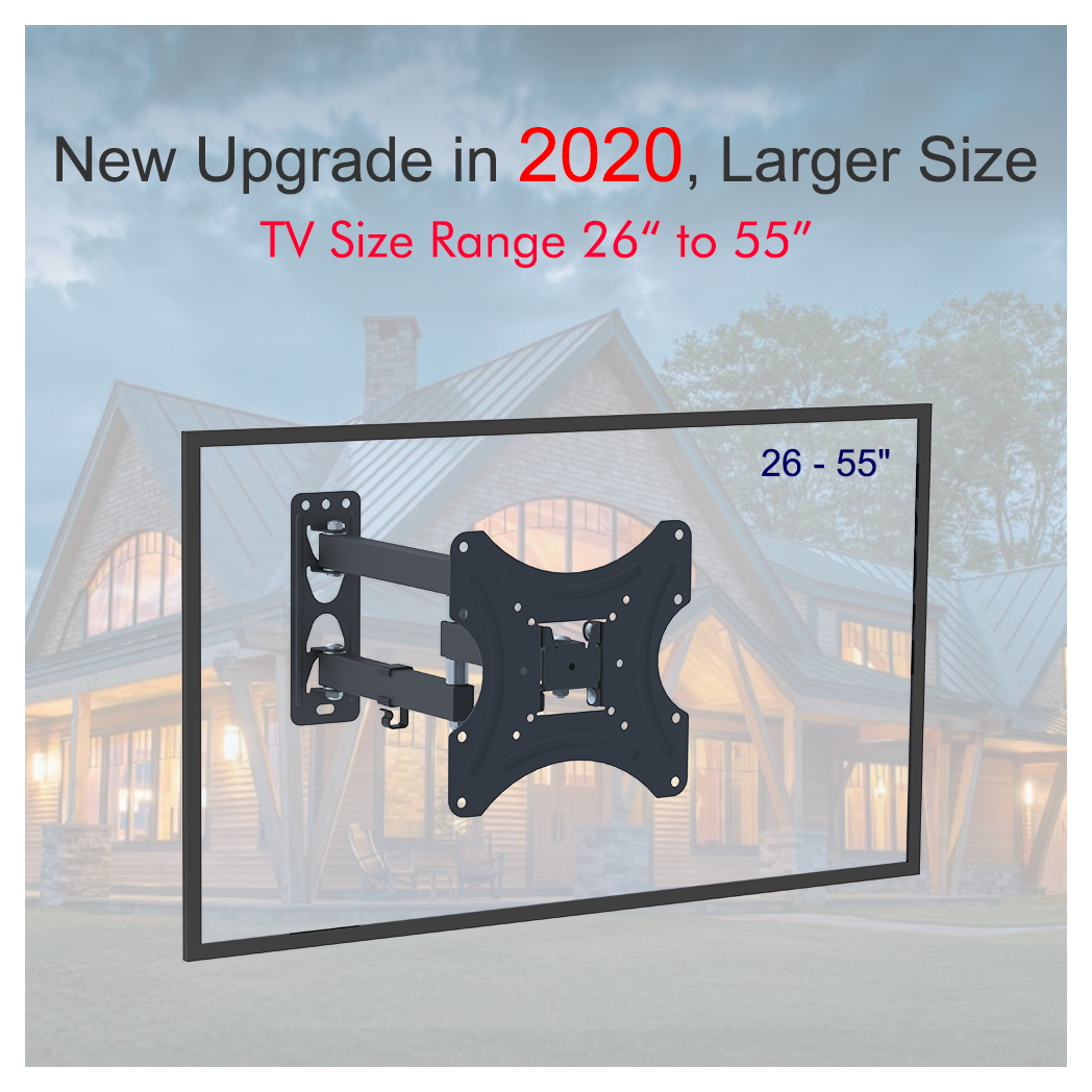 LEADZM 26-50" Adjustable Wall Mount Bracket Rotatable TV Stand TMX200 with Spirit Level