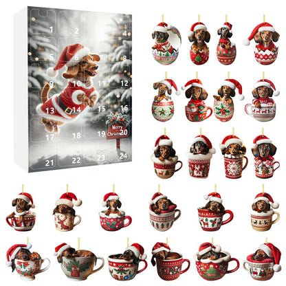 Christmas Coming Blind Box Sausage Dog Cup Pendant
