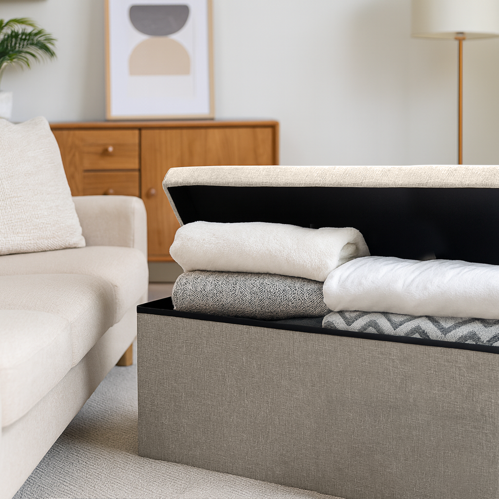 Foldable Storage Ottoman - 111 x 37 x 39cm