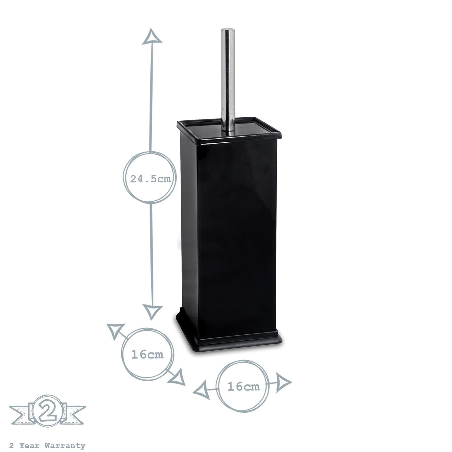 Black Square Toilet Brush