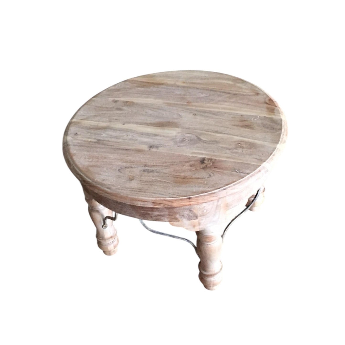 AcaciaHome Durable and Elegant Wooden Round Table - Classic Design, Sturdy Construction, Perfect for Dining, Living Room, or Kitchen Spaces - Adds Warmth and Style to Any Home Décor (Light brown)