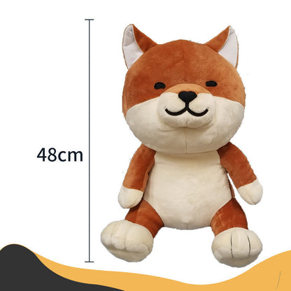 Shiba Inu Plush Pillow - Soft Cartoon Dog Stuffed Animal Toy