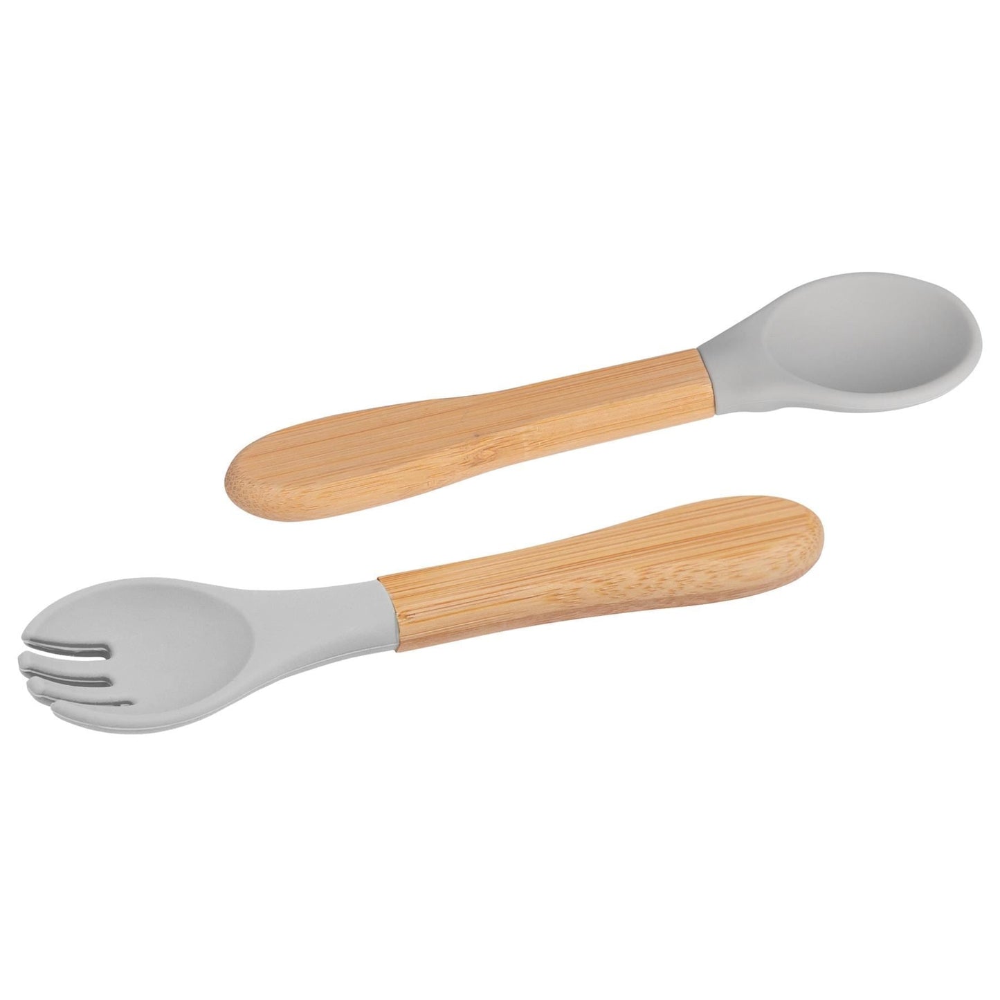 2pc Bamboo Baby Weaning Fork & Spoon Set