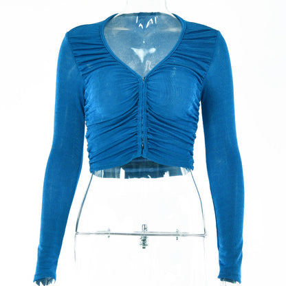 Top Female Fashion Sexy Spice V Neck