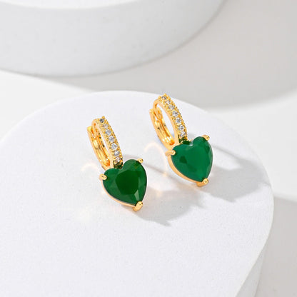 Fashion Multi-color Copper Earrings Studded With Zircon