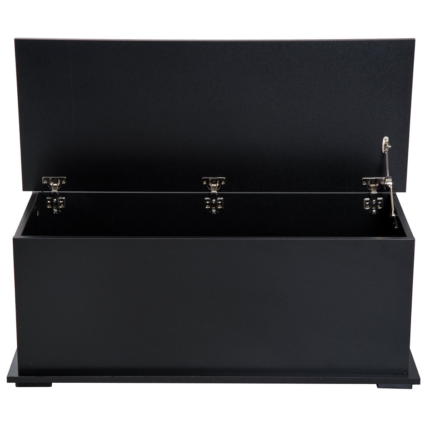 HOMCOM Ottoman Storage Box Chest Cabinet Keepsake With Lid Chipboard Black