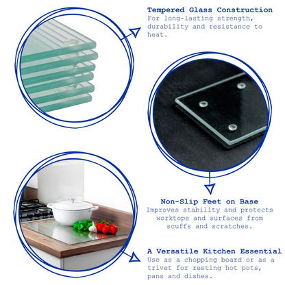 30cm Round Glass Chopping Board