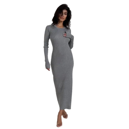 Round Neck Backless Design Sense Tied Dress Tight