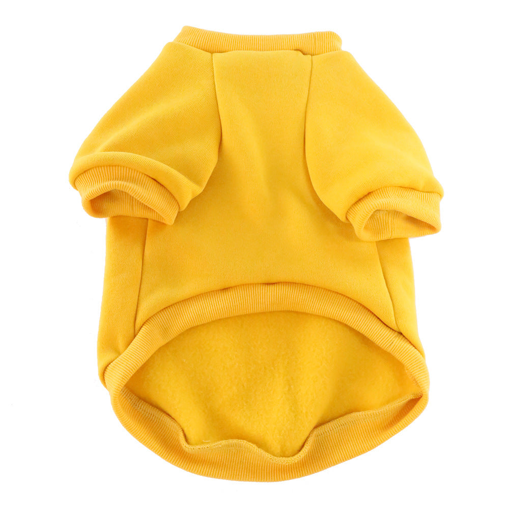 Pet Clothes Fleece-lined Thickened Solid Color Hoodie