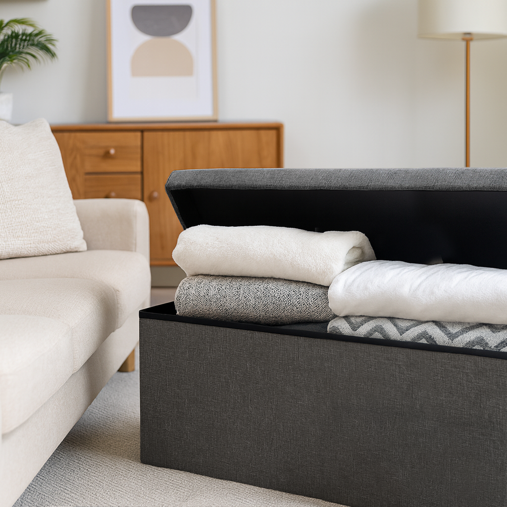 Foldable Storage Ottoman - 111 x 37 x 39cm