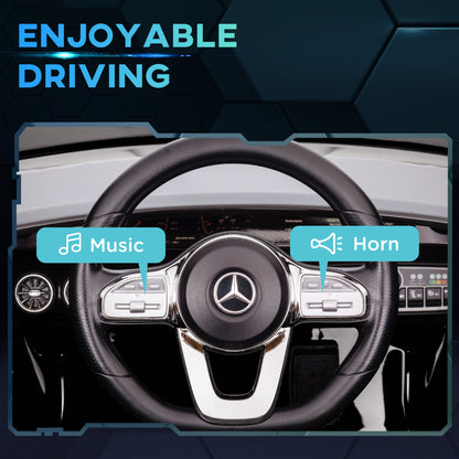 AIYAPLAY Mercedes-AMG CLA 45 Licensed 12V Kids Electric Car Ride on Car w/ Remote, Suspension Lights Music Horn - Black