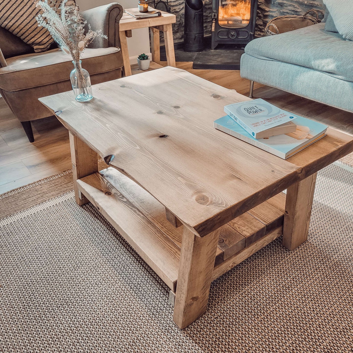 LOTTI Live / Waney Edge Coffee Table With Shelf