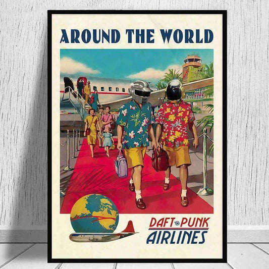 Daft Punk Around The World Canvas Poster