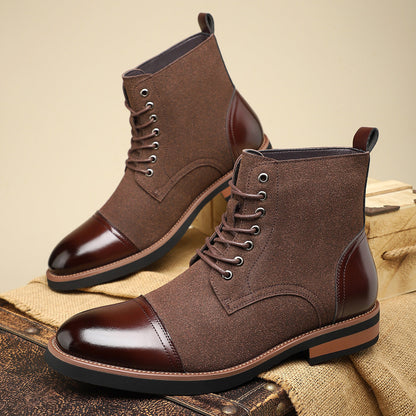 Men's Trendy Sleeve Leather All-match Casual Martin Boots