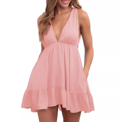 Backless Sleeveless Sling Dress Women