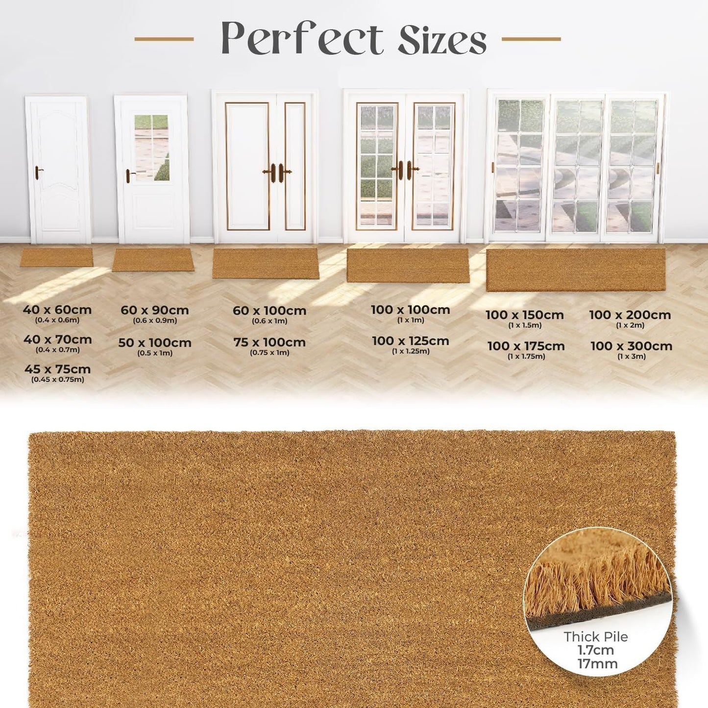 Plain Coir 75cm x 100cm - Brown