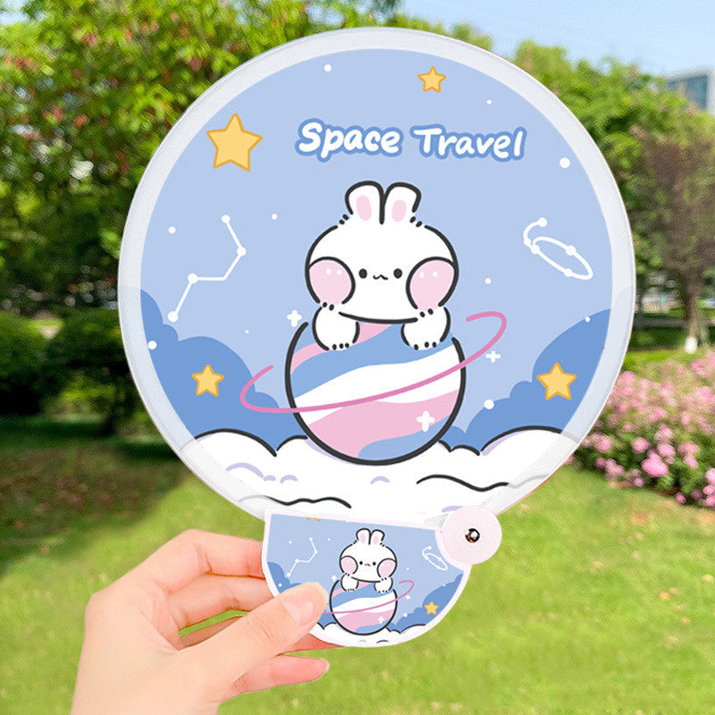 Portable Fan, Children's Heart, Children's Day Gift, Folding Fan With Handle