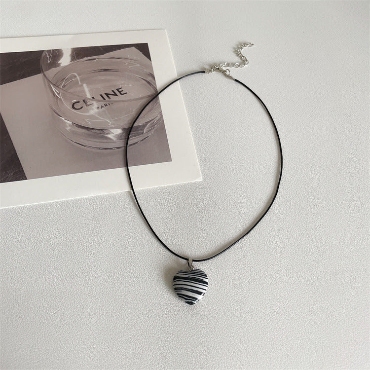 South Korea Ins Style Jade Square Peach Heart Necklace