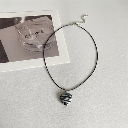 South Korea Ins Style Jade Square Peach Heart Necklace