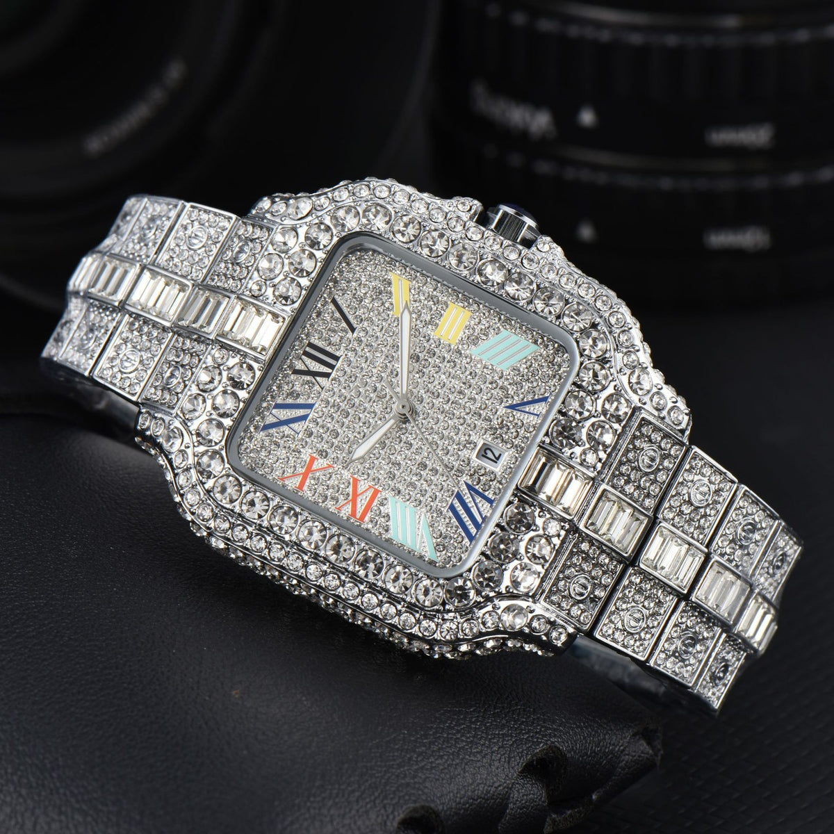 Men's Square Fashion Trend Full Diamond Watch
