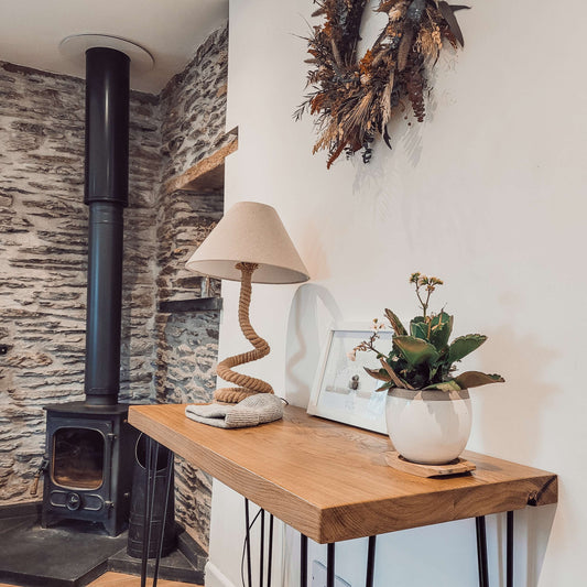 LARIA Oak Entryway Console / Wooden Hall Console