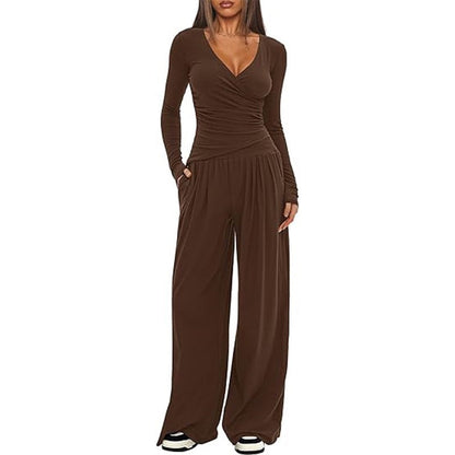 Cross-border Amazon Hot Loose Wide-leg Pants Casual And Comfortable Suit