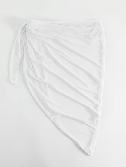 Asymmetrical-cut Sun-protective Sexy Solid-color Beach Dress