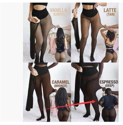 Single Thread Stitching Cross-border Winter Warm Translucent Leggings