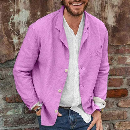 Men's Long-sleeved Shirts Versatile Casual Loose Jacket Top