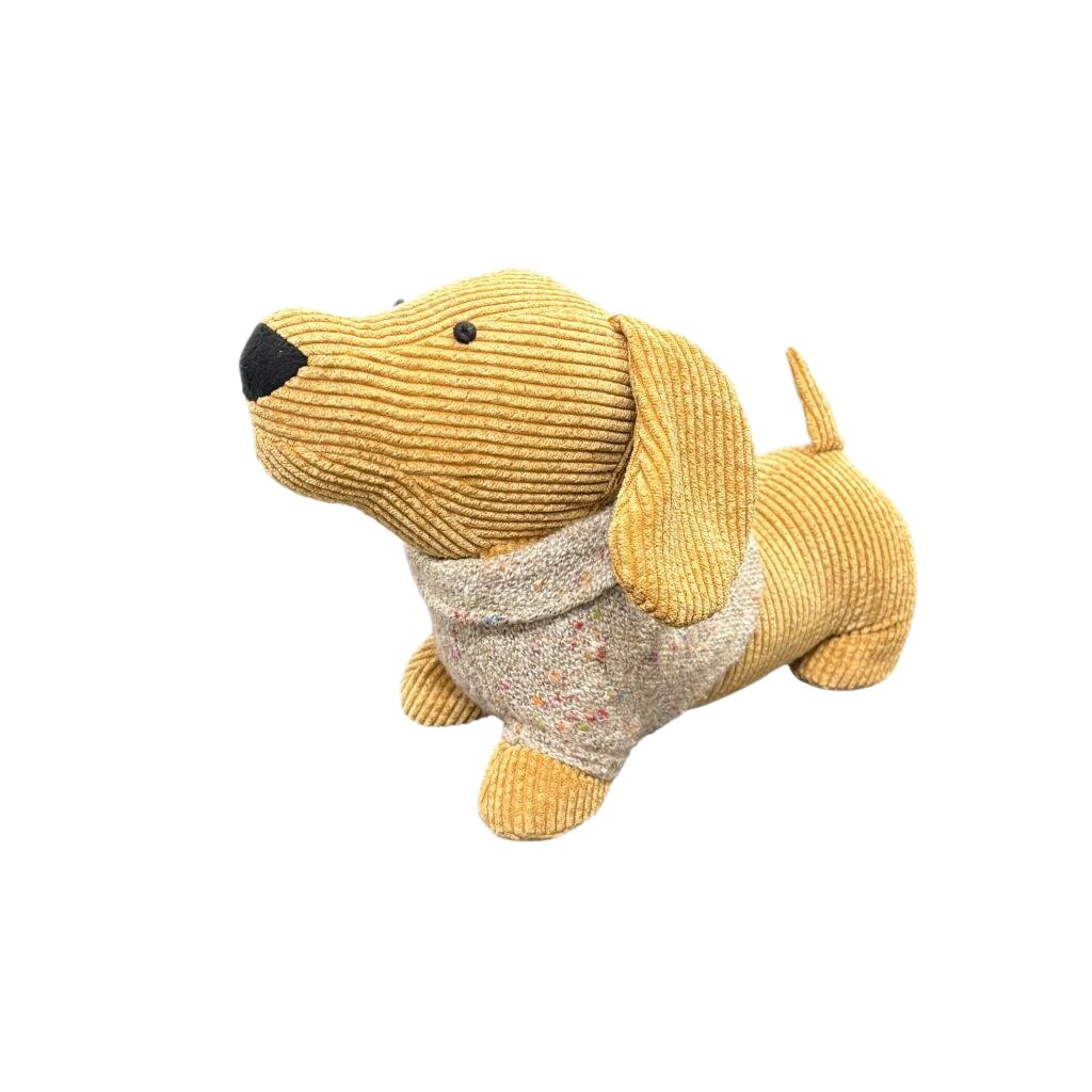 Modern Cute Fabric Dog Doorstop - Weighted Animal Door Wedge, Decorative Free Standing Door Stop, Dog Door Bumper for Living Room, Nursery, Bedroom & Office
