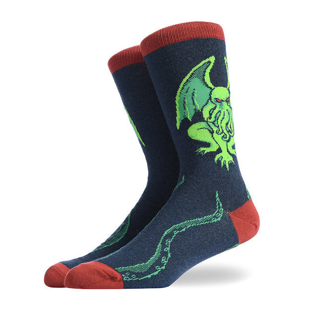 Fashion Creative Hamburger Pizza Alien Men Socks Cute Series