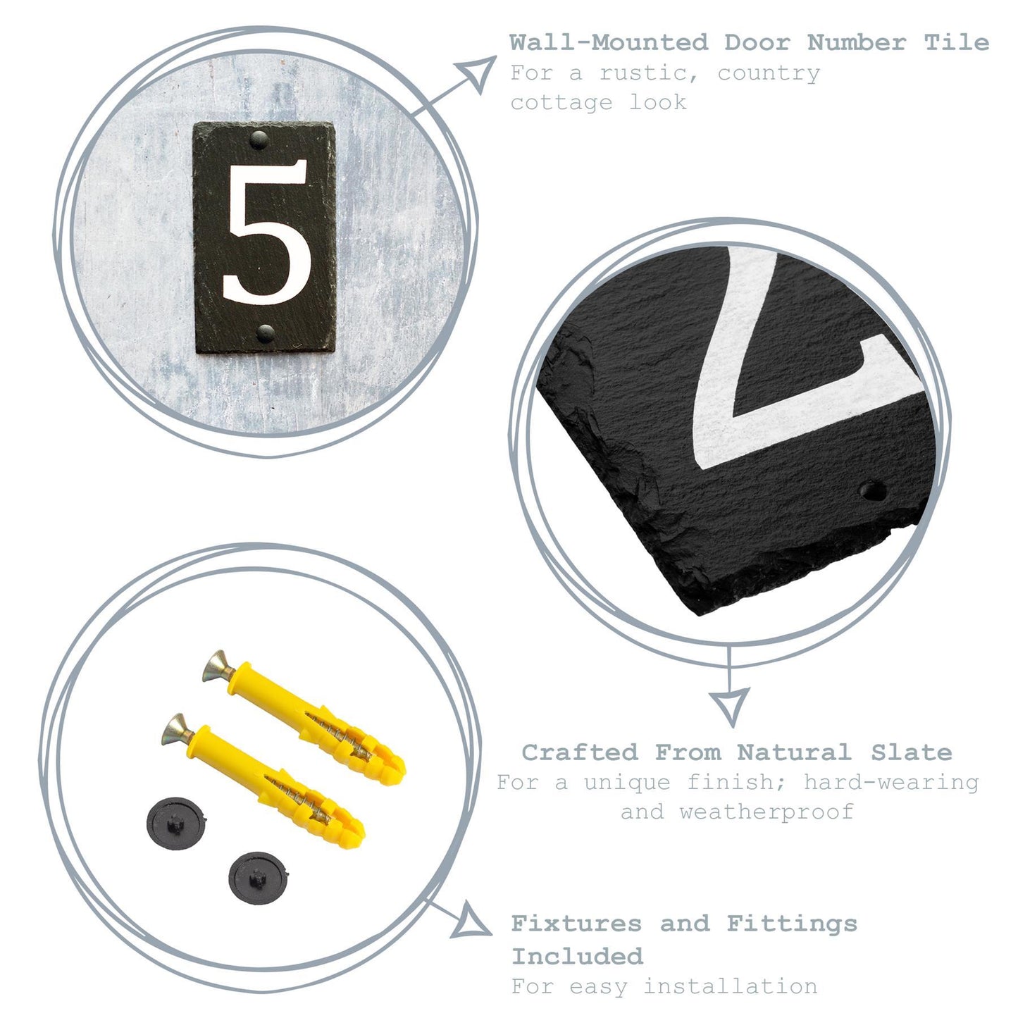 Number 7 Slate House Sign