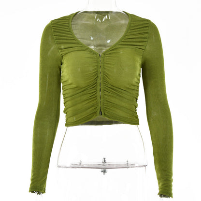 Top Female Fashion Sexy Spice V Neck