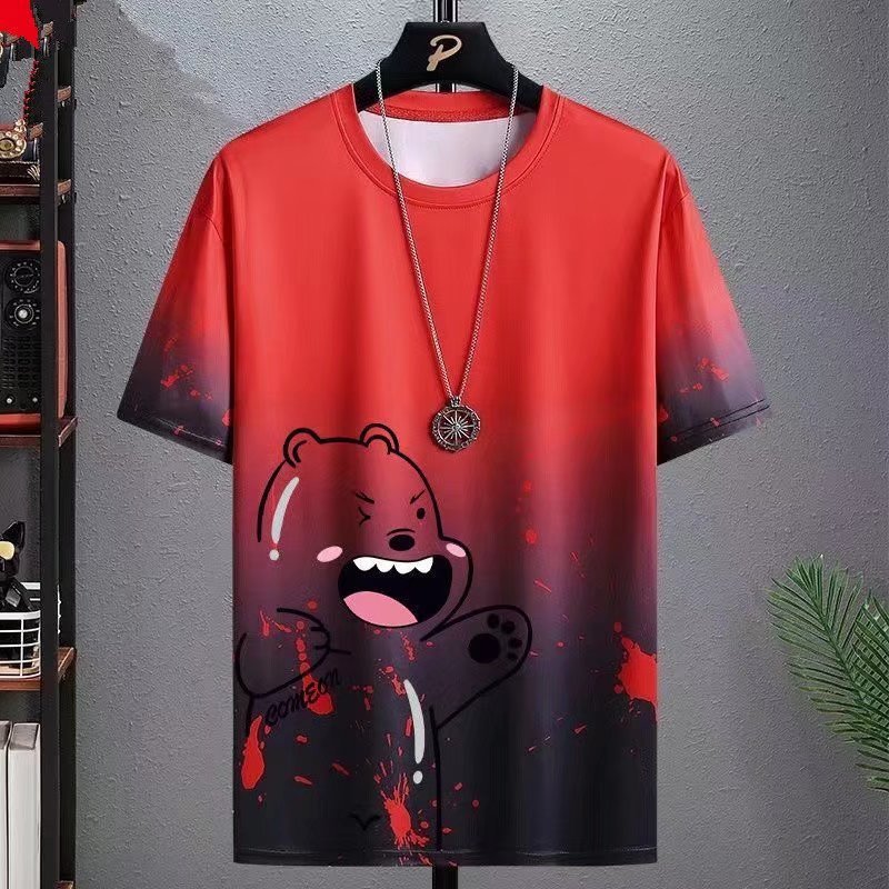 Gradient Half-length Sleeve Versatile Casual T-shirt