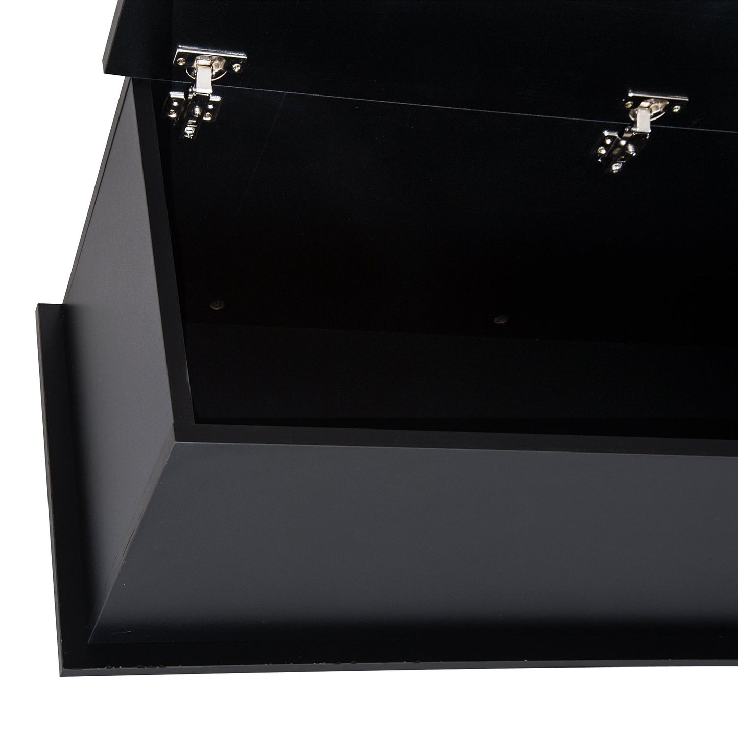 HOMCOM Ottoman Storage Box Chest Cabinet Keepsake With Lid Chipboard Black