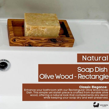 Eco Bath London Olive Wood Rectangle Soap Dish