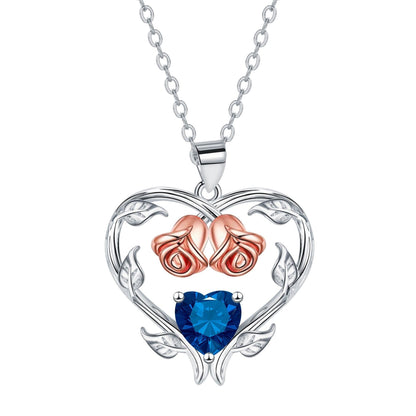 Heart-shaped Rose Pendant Necklace Valentine's Day Gift