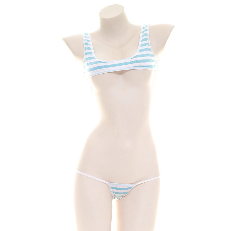 Striped Lace-up Women's Casual Set