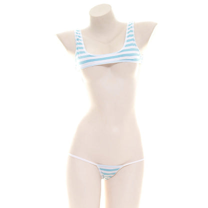 Striped Lace-up Women's Casual Set