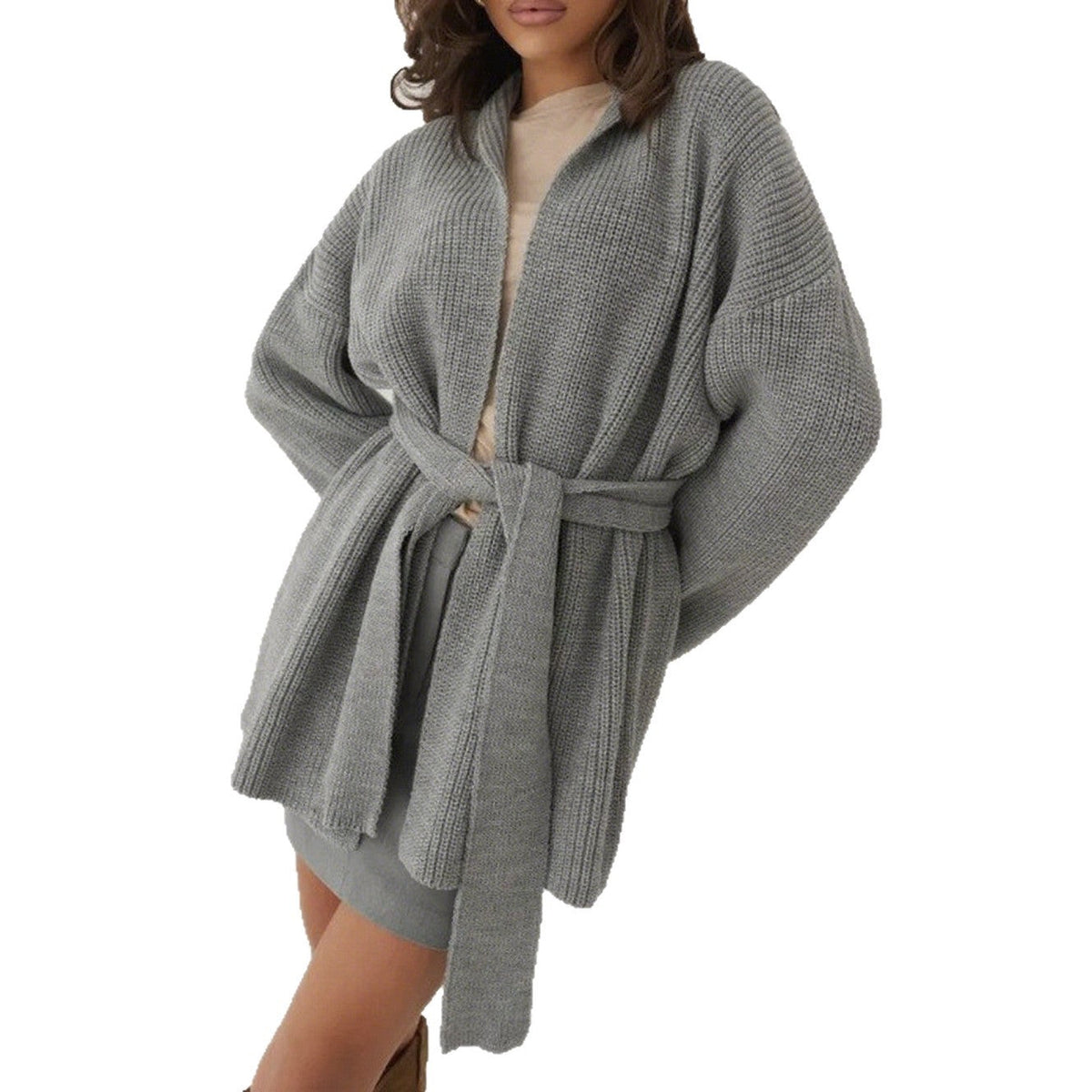 Cashmere Belt Knitted Cardigan Jacket
