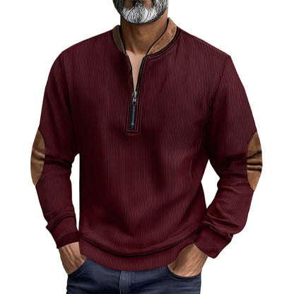 Premium Men's Corduroy Zip-Up Jacket - Casual Pullover Shirt